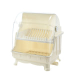 Cutlery Dish Drainer Rack with Lid Cover Multifunctional Kitchen Tableware Storage Box Beige V1294-YM0716-3118220101511
