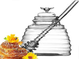 Honey Dispenser with Storage Jar Transparent Container for Syrup & Salad Dressing V1263-JX-5944