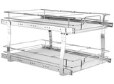 2-Tier Wire Pull Out Cabinet Under Sink Organizer 14x21 Inch Drawer Basket V952-HGS214W21D15H80OCV0
