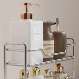 304 Stainless Steel Two Layers Tabletop Storage Rack Kitchen Spice Rack Bathroom Cosmetics Mouthwash V1161-101203