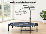 Everfit 48inch Hexagon Fitness Trampoline Rebounder Adjustable Handrail Blue TRAMPO-C-MINI48-H-BLBK