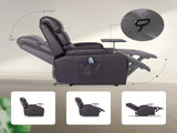 8-Point Electric Massage Recliner Chair - PU Leather Electric Lounge Sofa Armchair HARLOW BROWN V274-FT-MRC-6175PU-DBN