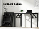 Artiss Computer Desk Mesh Office Chair Set Foldable Home Study Table Black MET-DESK-FD-80-2004-BK