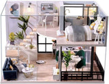 Dollhouse Miniature with Furniture Kit Plus Dust Proof and Music Movement - Cozy time V178-13264