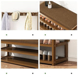 97x168cm Hallway Bench Coat Rack Stand Multifunctional Hall Shelf Entryway V63-840711