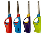 12x Long Gas Lighter for BBQ Kitchen Cigarette w/ Safety Lock - Assorted Colours V563-HO-119-12PCS