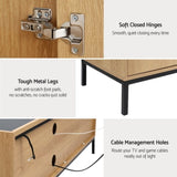 Artiss TV Unit Entertainment Unit Storage Cabinet Shelf 160cm Pine FUR-Z-CT01-TV160-WD-AB