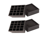 Furniture Riser 2 Inch Stackable TPU Square Desk Riser Heavy Duty Waterproof Anti Slip Black V1294-YM0714-3113210209411