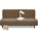 Armless Futon Cover Stretch Sofa Bed Slipcover Protector Elastic High Stretch Waterproof Jacquard V1192-AZ-W-24971