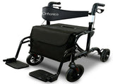 Orthonica Aluminium 2in1 Rollator Wheelchair with Foldable Frame Black & Silver FRW-MAS-2N1-BK