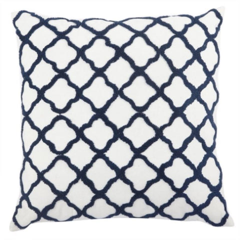 Quatrefoil Feather Cushion Moorish Embroided 50cm V637-20677