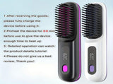 Cordless Hair Straightener Brush Dual 2000mAh batteries for long-lasting power, fast heating, V1106-ZFQ001