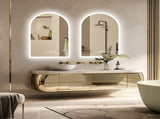 Arch Dimmable Led Bathroom Vanity Mirror w Antifog Temperature Date Time Display V767-XMR-T28-713-AU-V1
