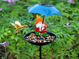 Solar Bird Feeder, Outdoor Solar Lights with Umbrella Feeder, Decorative Lights for Garden or Yard, V1370-AZ4-13845