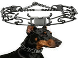 Premium Quick-Release Dog Training Chain Collar with Stimulation Nodes Durable Stainless Steel V1341-ZY-5A2NJR82-L-BLACK
