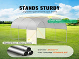 Walk-in Tunnel Greenhouse 9.58x6.43x6.23ft Galvanized Frame PE Cover White V952-SDXWS10X7X7F4BYNQV0