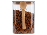 Square Storage Jar with Spoon Sealing Seasoning Container Coffee Bean Bottle for Kitchen1200ml V1294-YM0901-3118210085013