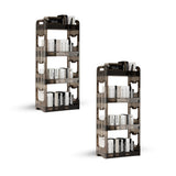 SOGA 2X 38x24cm Black 3 Tier Bookshelf & Cosmetic Storage Organizer Trolley Rack BOOKSHEDARK4X2