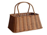Plastic Imitation Rattan Basket Rustic Imitation Handwoven Picnic Basket Wtih Handle for Food V1294-YM0901-3117240191711
