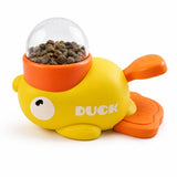 Cat Treat, Duck Treat Dispenser with Adjustable Openings & Slow Feeder Puzzle, Interactive Pet V1366-AZ2-W-11647