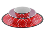Fruit Plate Bowl Cup Kit Red Dot Pattern Tableware Set Household Kitchen Accessory V1294-YM0901-3118210178611