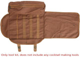 Travel Bartender Canvas Tool Bag, Professional Bar Tool Organizer for Home Cocktail Making and V1237-MS-724-105