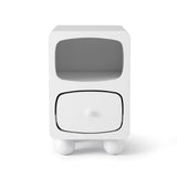 Artiss Bedside Table Storage Drawer Shelf Pine Wood Legs White FUR-S-BS-06-WH