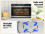 Devanti Food Dehydrator 6 Tray Fruit Dryer Jerky Maker With Stainless Steel Rack FD-E-RACK-306