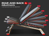 Powertrain Home Gym Bench Adjustable Flat Incline Decline FID 250KG Load WBD-01B