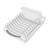 Expandable Dish Rack Stainless Steel Drying Drainer with Drainboard Removable Cutlery Holder for V1294-YM0901-3118250075112