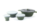 Outdoor Camping Foldable Pot, Silicone Hiking Cook Pot, Portable Picnic Cookware Set, Stainless V1265-YY-429