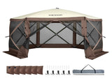 Pop Up Gazebo Tent, Pop-Up Screen Tent 6 Sided Canopy Sun Shelter with 6 Removable Privacy Wind V952-ZPSLTJLS115X602MGV0