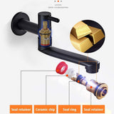 Wall-mounted cold water faucet for washing machine, mop, pool and garden, stainless steel material, V1189-LC-LY-00026