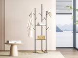 Levede Coat Rack Clothes Stand 8 Hook Organizer Black DH1050-BK