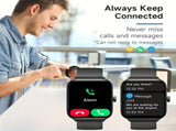 Smartwatch, men's and women's, 4.95cm fitness tracker, supports answering/making calls, wireless V1102-HESB-004