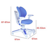 Ergonomic Children Kids Study Chair Set of 6 Height Adjustable - Blue V563-68303_6X