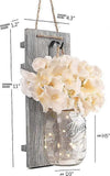 Rustic Mason Jar LED String Lights with Silk Hydrangea, Set of 2 V1263-JX-5075