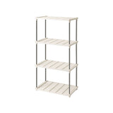 Plastic Storage Shelves 4 Shelf Organizer - Freestanding Shelf Unit for Kitchen Pantry Bathroom Clos V1369-AZ3-W-11054