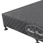 Mattress Base Ensemble Queen Size Solid Wooden Slat in Black with Removable Cover V43-BASE-QB-BL