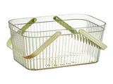 Bath Organizer Basket Stylish Clear Stripe Large Capacity Shower Storage Organizer with Handle for V1294-YM0703-3117230123812