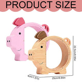 Wooden Piggy Bank, Personalized Money Bank with Clear Window, Easy-Access Coin Bank for Men and V1370-AZ4-13389