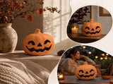 Halloween Pumpkin Light, Matte Terracotta Style Pumpkin Candle Holder, Hollow Face Tabletop Decor V1366-AZ2-W-13190