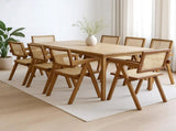 Levede 8x Walnut Wicker Armchair Dining Chair CH1101-WAX8