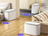 Bathroom Trash Can, Slim Garbage Bin with Press Top Lid, Bathroom Garbage Can Bin Under Desk/Sink V1366-AZ2-W-12652
