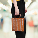 Fashion Handwoven Bamboo Handbag Summer Beach Bags Tote for Holiday Travel Shopping V1294-YM0901-3117200087711