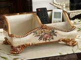 Natural Resin European Storage Box, Hand-Painted with Blooming Flowers A Practical Storage V1232-SNH-SZ-001