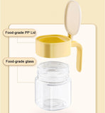 3 Pack Glass Spice Jars with Spoons, Yellow Kitchen Salt and Pepper Shakers, 360 ml V1237-ZY-917-143