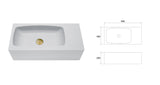 New Concrete Cement Wash Basin Counter Top Matte Black Wall Hung Curved Basin V549-6530ACONBLACK