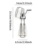 Stainless Steel Egg Beater,Manual Hand Crank Mixer with Double Rotating Heads for Efficient V1369-AZ3-W-14857