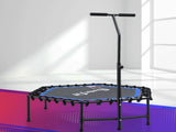 Everfit 48inch Hexagon Fitness Trampoline Rebounder Adjustable Handrail Blue TRAMPO-C-MINI48-H-BLBK
